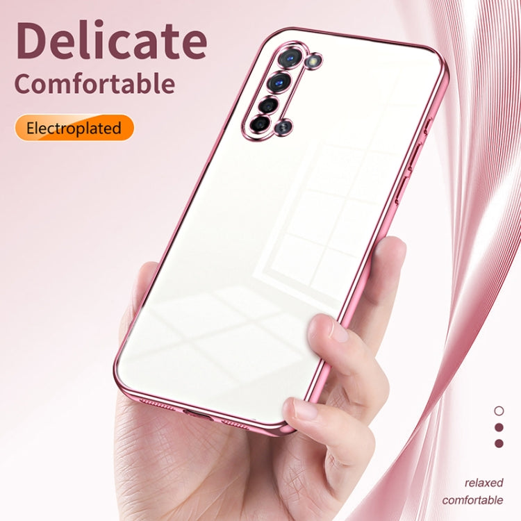 For OPPO Reno3 5G / Find X2 Lite Transparent Plating Fine Hole Phone Case(Transparent) - OPPO Cases by buy2fix | Online Shopping UK | buy2fix