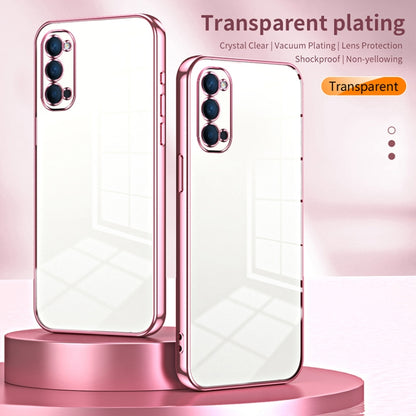 For OPPO Reno4 Transparent Plating Fine Hole Phone Case(Purple) - OPPO Cases by buy2fix | Online Shopping UK | buy2fix