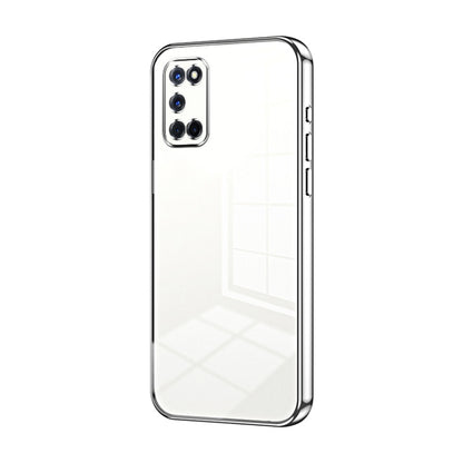 For OPPO A52 / A72 / A92 Transparent Plating Fine Hole Phone Case(Silver) - OPPO Cases by buy2fix | Online Shopping UK | buy2fix