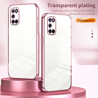 For OPPO A52 / A72 / A92 Transparent Plating Fine Hole Phone Case(Black) - OPPO Cases by buy2fix | Online Shopping UK | buy2fix