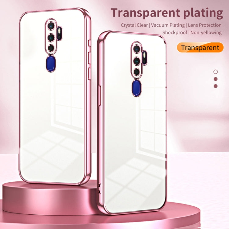 For OPPO A11x / A9 2020 Transparent Plating Fine Hole Phone Case(Pink) - OPPO Cases by buy2fix | Online Shopping UK | buy2fix