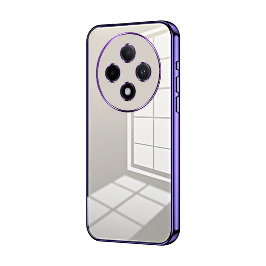 For OPPO A3 Pro Transparent Plating Fine Hole Phone Case(Purple) - OPPO Cases by buy2fix | Online Shopping UK | buy2fix