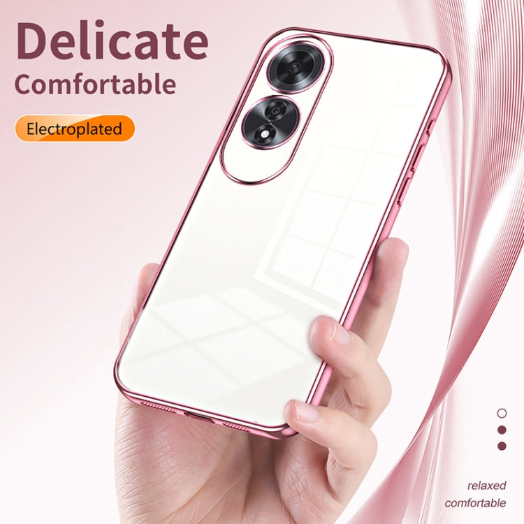 For OPPO A60 Transparent Plating Fine Hole Phone Case(Green) - OPPO Cases by buy2fix | Online Shopping UK | buy2fix