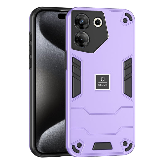 For Tecno Camon 20 Pro 5G 2 in 1 Shockproof Phone Case(Purple) - Tecno Cases by buy2fix | Online Shopping UK | buy2fix