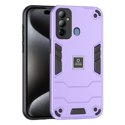 For Tecno Pop 6 Go 2 in 1 Shockproof Phone Case(Purple) - Tecno Cases by buy2fix | Online Shopping UK | buy2fix