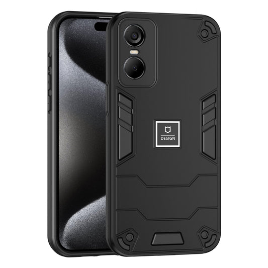 For Tecno Pop 6 Pro 2 in 1 Shockproof Phone Case(Black) - Tecno Cases by buy2fix | Online Shopping UK | buy2fix