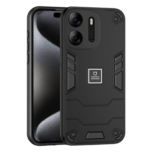 For Tecno Pop 7 Pro 2 in 1 Shockproof Phone Case(Black) - Tecno Cases by buy2fix | Online Shopping UK | buy2fix