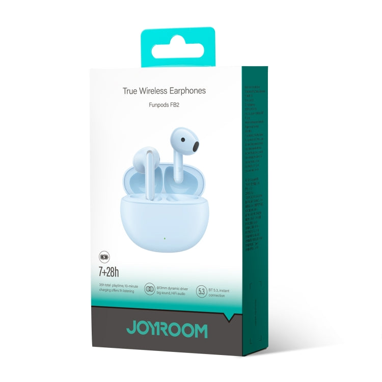 JOYROOM Funpods Series JR-FB2 Semi-In-Ear True Wireless Bluetooth Earbuds(Blue) - TWS Earphone by JOYROOM | Online Shopping UK | buy2fix