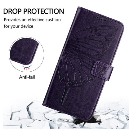 For Xiaomi 14 5G Global Embossed Butterfly Leather Phone Case(Dark Purple) - 14 Cases by buy2fix | Online Shopping UK | buy2fix