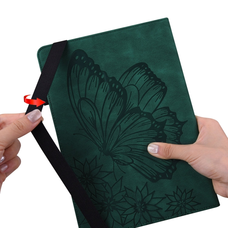 For iPad Pro 13 2024 Big Butterfly Embossed Leather Tablet Case(Green) - iPad Pro 13 2024 Cases by buy2fix | Online Shopping UK | buy2fix