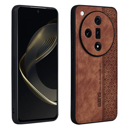 For OPPO Find X7 AZNS 3D Embossed Skin Feel Phone Case(Brown) - Find X7 Cases by AZNS | Online Shopping UK | buy2fix