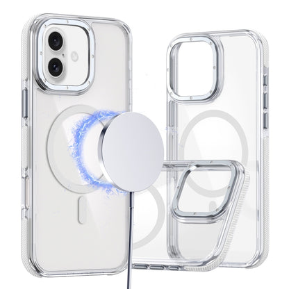 For iPhone 16 Plus Dual-Color Clear Acrylic Hybrid TPU MagSafe Phone Case(Transparent) - iPhone 16 Plus Cases by buy2fix | Online Shopping UK | buy2fix