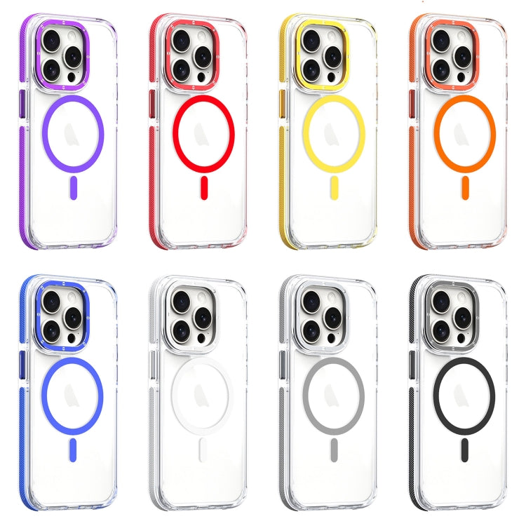 For iPhone 15 Plus Dual-Color Clear Acrylic Hybrid TPU MagSafe Phone Case(Red) - iPhone 15 Plus Cases by buy2fix | Online Shopping UK | buy2fix
