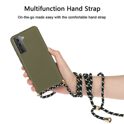 For Samsung Galaxy S24+ 5G Wheat Straw Material + TPU Phone Case with Lanyard(Army Green) - Galaxy S24+ 5G Cases by buy2fix | Online Shopping UK | buy2fix