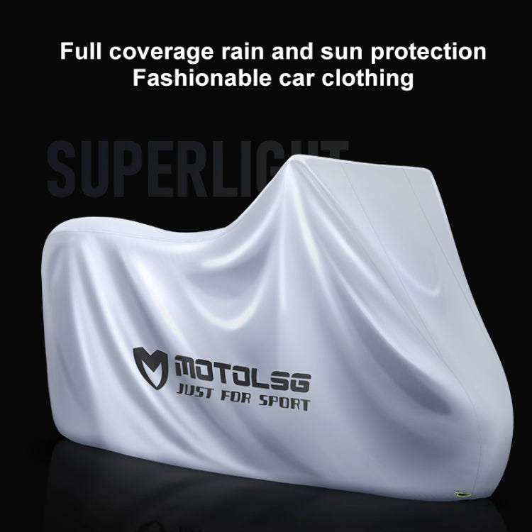 MOTOLSG Motorcycle Waterproof Sunproof Dustproof Thickening Cover, Size:XXL(Silver) - Raincoat by MOTOLSG | Online Shopping UK | buy2fix