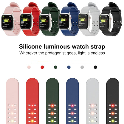 For Apple Watch Series 9 41mm Luminous Colorful Light Silicone Watch Band(Light Grey) - Watch Bands by buy2fix | Online Shopping UK | buy2fix