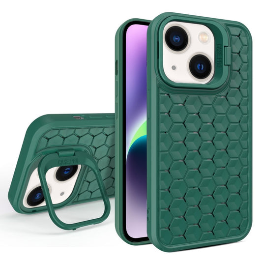 For iPhone 14 Plus Honeycomb Radiating Lens Holder Magsafe Phone Case(Green) - iPhone 14 Plus Cases by buy2fix | Online Shopping UK | buy2fix