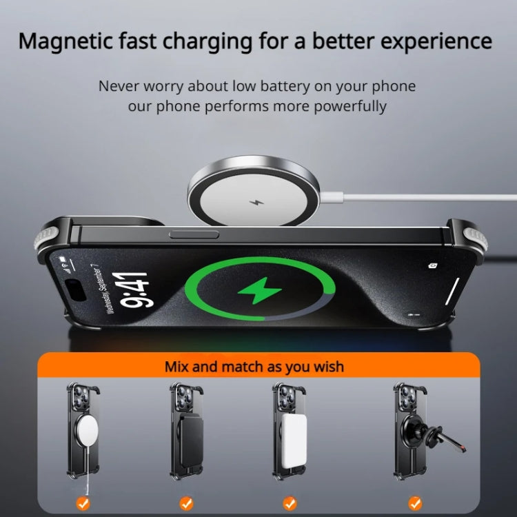 For iPhone 13 Pro Max MagSafe Magnetic Frameless Holder Phone Case(Black) - iPhone 13 Pro Max Cases by buy2fix | Online Shopping UK | buy2fix