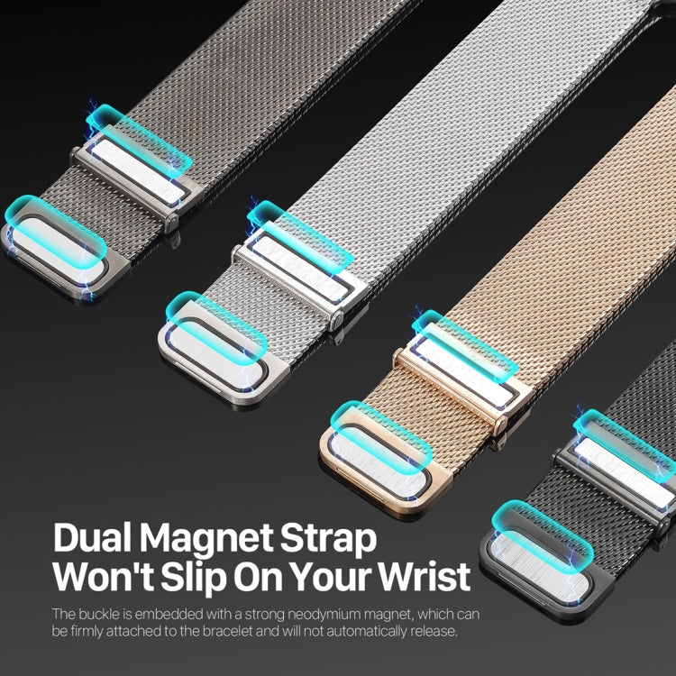 For Apple Watch Series 9 45mm DUX DUCIS Milanese Pro Series Stainless Steel Watch Band(Black) - Watch Bands by DUX DUCIS | Online Shopping UK | buy2fix