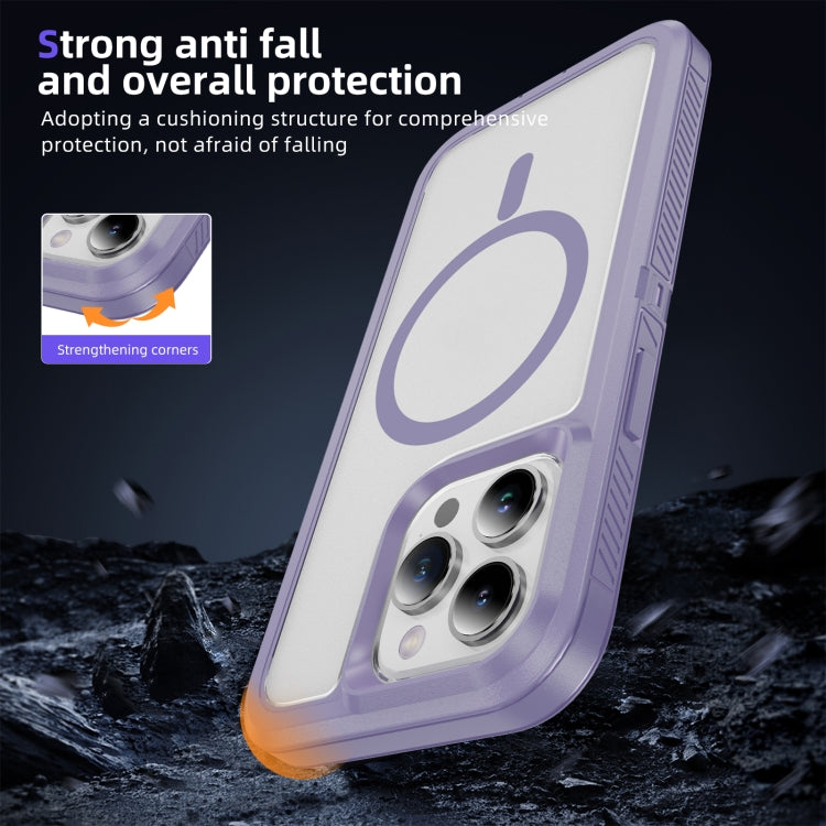 For iPhone 15 Pro Guard Magsafe Magnetic Ring Matte Phone Case(Light Purple) - iPhone 15 Pro Cases by buy2fix | Online Shopping UK | buy2fix