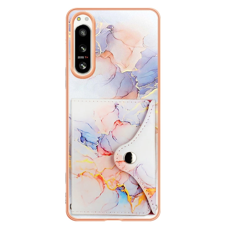 For Sony Xperia 5 IV Marble Pattern IMD Card Slot Phone Case(Galaxy Marble White) - Sony Cases by buy2fix | Online Shopping UK | buy2fix