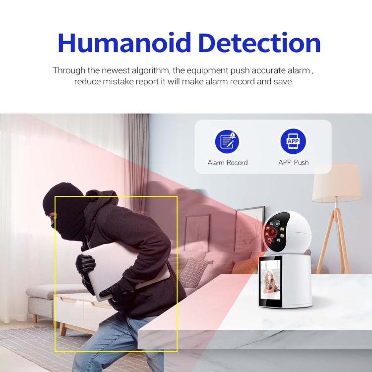 ESCAM QF104 One Click Video Call 3MP Indoor Humanoid Detection Audible Alarm Color Night Version Smart WiFi Camera, UK Plug - Wireless Camera by ESCAM | Online Shopping UK | buy2fix