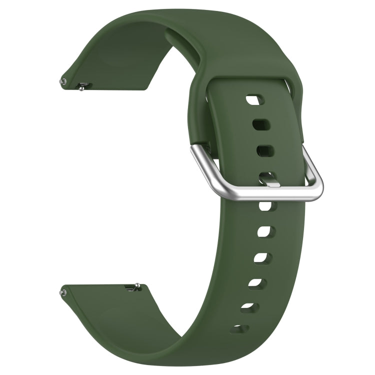 For CMF Watch Pro D395 22mm Solid Color Silver Buckle Silicone Watch Band, Size:S(Army Green) - Watch Bands by buy2fix | Online Shopping UK | buy2fix