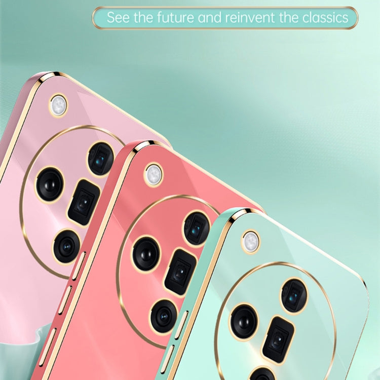 For OPPO Find X7 5G XINLI Straight 6D Plating Gold Edge TPU Phone Case(Mint Green) - Find X7 Cases by XINLI | Online Shopping UK | buy2fix