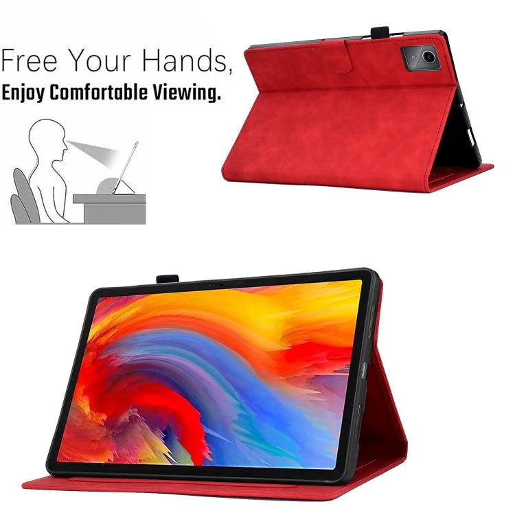 For Lenovo Tab M11 / Xiaoxin Pad 11 2024 Smile Embossed Smart Leather Tablet Case(Red) - Lenovo by buy2fix | Online Shopping UK | buy2fix