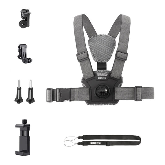 6 in 1 Phone Clamp Adjustable Body Mount Belt Chest Strap with Mount & Screw(Grey) - Chest Belt by RUIGPRO | Online Shopping UK | buy2fix