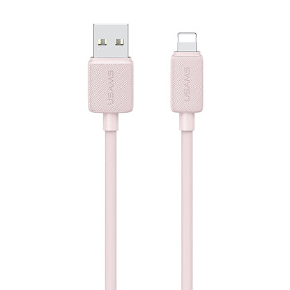USAMS US-SJ699 USB to 8 Pin 2.4A Striped Fast Charge Data Cable, Length:3m(Pink) - Normal Style Cable by USAMS | Online Shopping UK | buy2fix