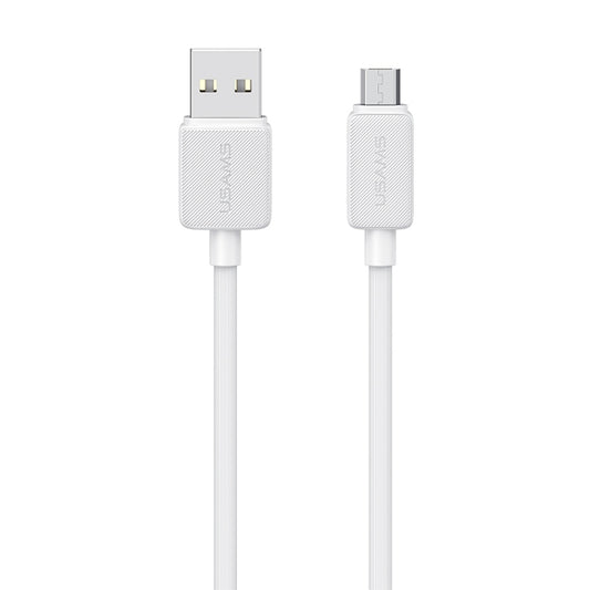 USAMS US-SJ695 USB to Micro USB 2A Striped Fast Charge Data Cable, Length:2m(White) - Micro USB Cable by USAMS | Online Shopping UK | buy2fix