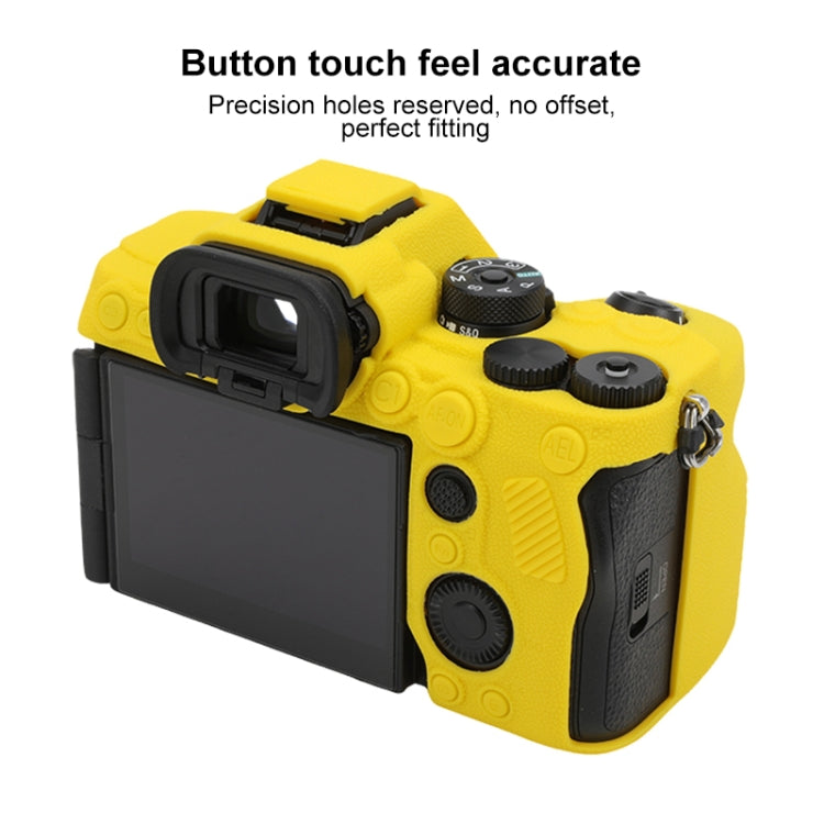 For Sony ILCE7RM5 / A7R5 Litchi Texture Soft Silicone Protective Case(Yellow) - Protective Case by buy2fix | Online Shopping UK | buy2fix