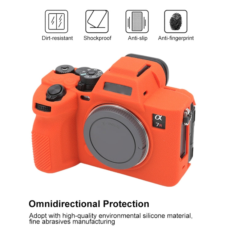 For Sony ILCE7RM5 / A7R5 Litchi Texture Soft Silicone Protective Case(Orange) - Protective Case by buy2fix | Online Shopping UK | buy2fix