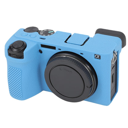 For Sony ILCE-6700 / A6700 Litchi Texture Soft Silicone Protective Case(Blue) - Protective Case by buy2fix | Online Shopping UK | buy2fix