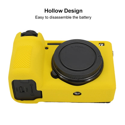 For Sony ILCE-6700 / A6700 Litchi Texture Soft Silicone Protective Case(Yellow) - Protective Case by buy2fix | Online Shopping UK | buy2fix