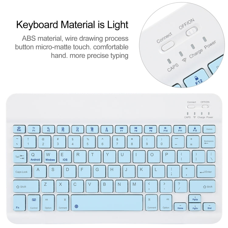 For Huawei MatePad 11 2023 / 2021 Square Button Bluetooth Keyboard Rotatable Holder Leather Case(Sky Blue) - Huawei Keyboard by buy2fix | Online Shopping UK | buy2fix