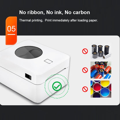 ZJ-9250 100x150mm USB Bluetooth Thermal Label Printer, Plug:UK Plug(White) - Printer by buy2fix | Online Shopping UK | buy2fix