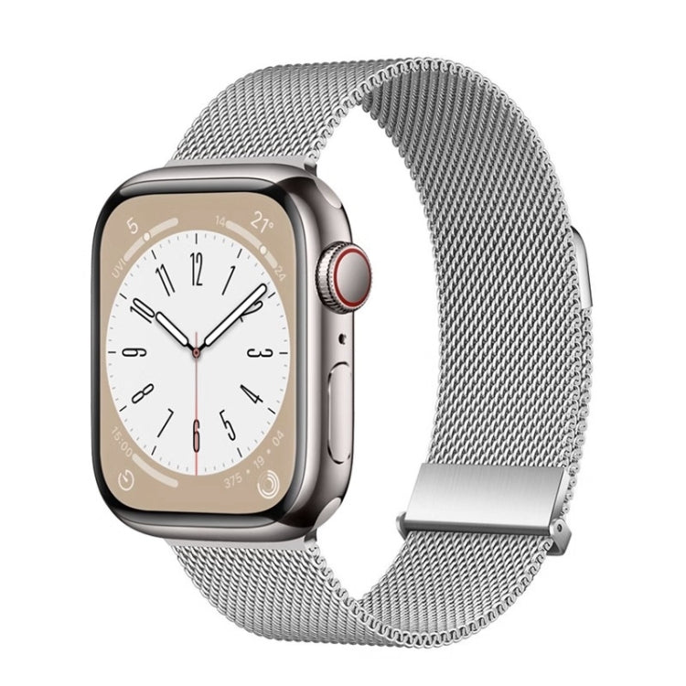 For Apple Watch Series 5 44mm ZGA Milanese Magnetic Metal Watch Band(Silver) - Watch Bands by ZGA | Online Shopping UK | buy2fix