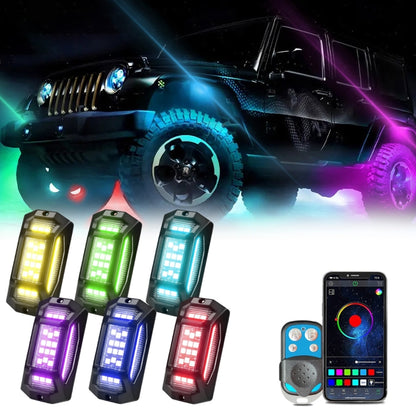 6 in 1 G6 RGB Colorful Car Chassis Light LED Music Atmosphere Light With 4-Button Remote Control - Atmosphere lights by buy2fix | Online Shopping UK | buy2fix