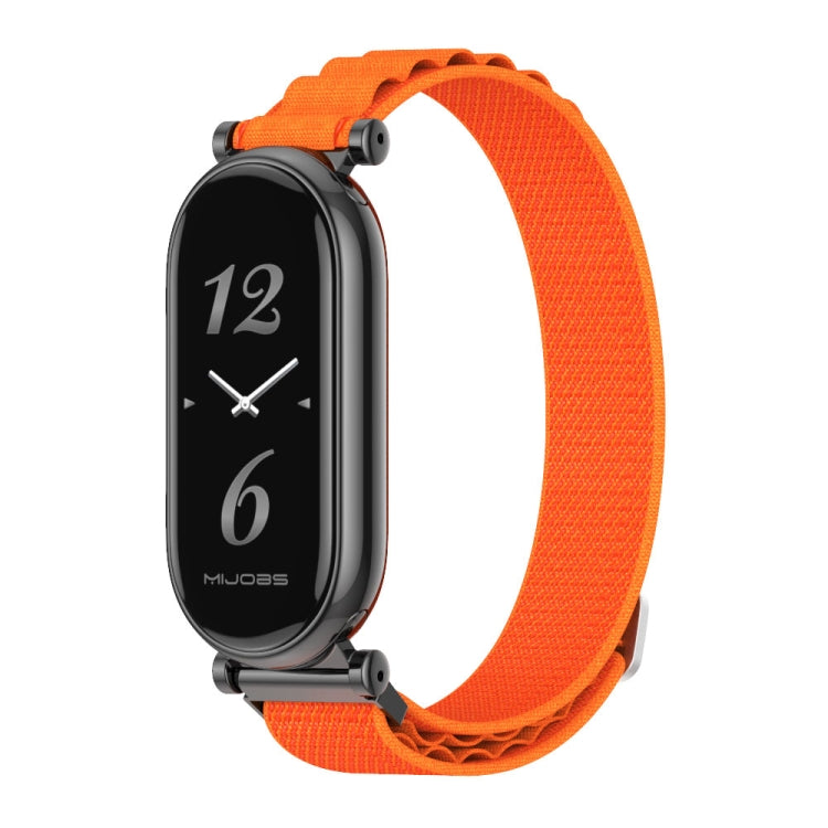 For Xiaomi Mi Band 8 Mijobs GT4 Nylon Breathable Watch Band(Orange Black) - Watch Bands by MIJOBS | Online Shopping UK | buy2fix