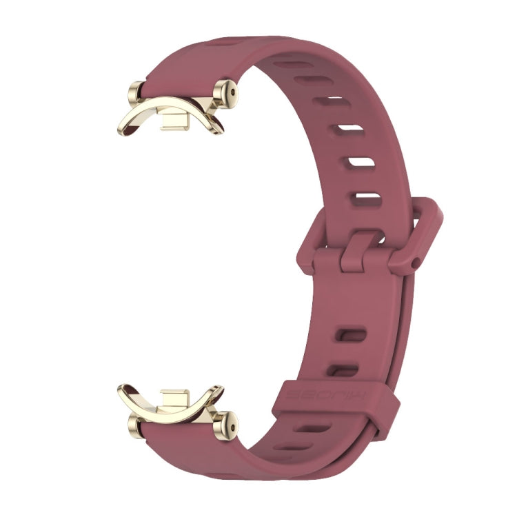 For Xiaomi Mi Band 8 / 9 / 9 NFC Mijobs GT4 Flat Hole Silicone Watch Band(Wine Red Light Gold) - Watch Bands by MIJOBS | Online Shopping UK | buy2fix