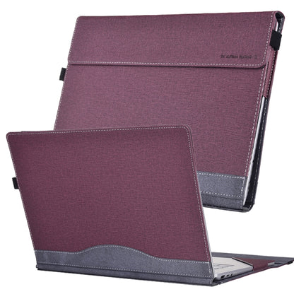For Lenovo ThinkPad X1 Carbon Gen 11 Cloth Texture Laptop Leather Protective Case(Wine Red) - Other by buy2fix | Online Shopping UK | buy2fix