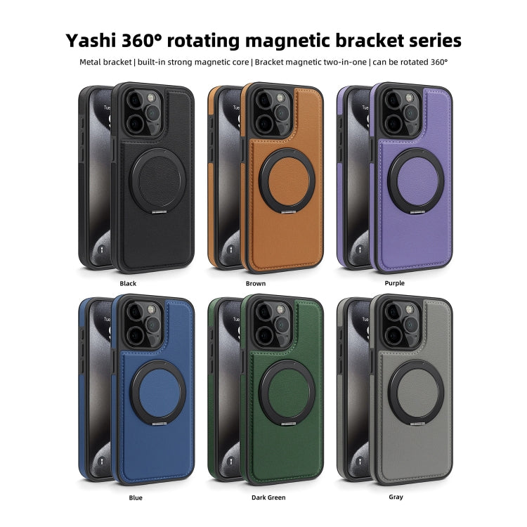 For iPhone 12 Yashi 360 Degree Rotating MagSafe Bracket Phone Case(Purple) - iPhone 12 / 12 Pro Cases by buy2fix | Online Shopping UK | buy2fix