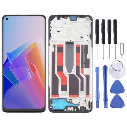 For OPPO Reno8 Lite 5G Original AMOLED LCD Screen Digitizer Full Assembly with Frame - LCD Screen by buy2fix | Online Shopping UK | buy2fix