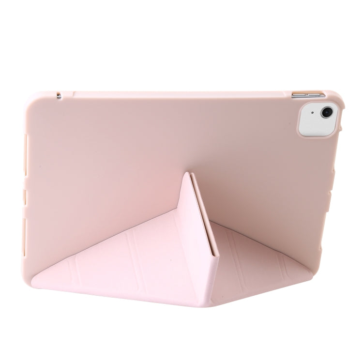 For iPad Air 13 2024 TPU Deformation Flip Leather Tablet Case with Holder(Light Pink) - iPad Air 13 2024 Cases by buy2fix | Online Shopping UK | buy2fix