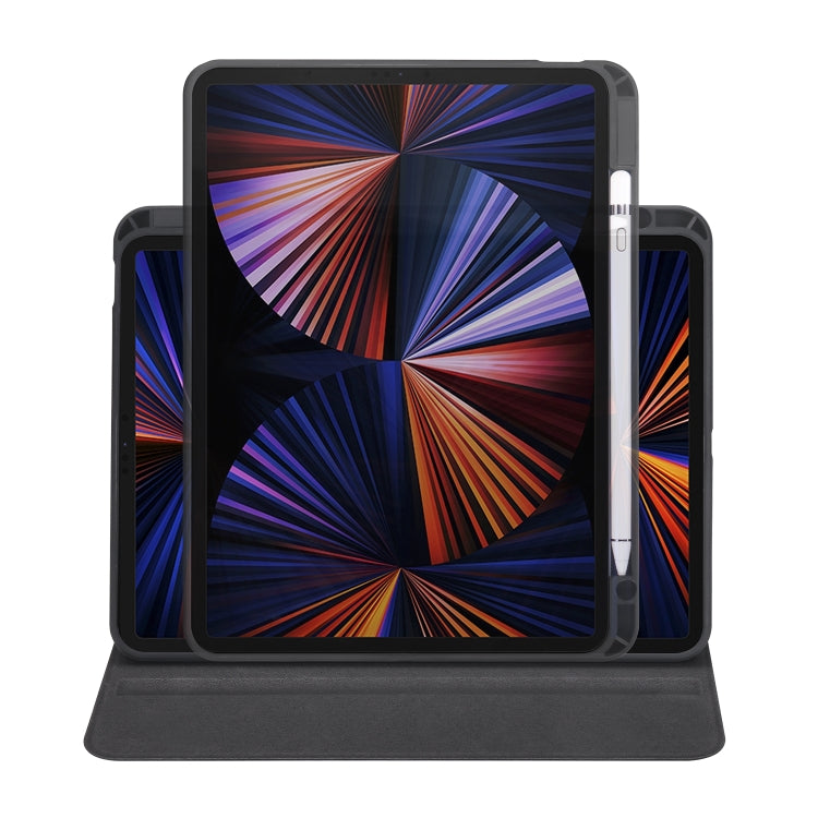 For iPad Air 13 2024 Acrylic 360 Degree Rotation Holder Leather Tablet Case(Black) - iPad Air 13 2024 Cases by buy2fix | Online Shopping UK | buy2fix