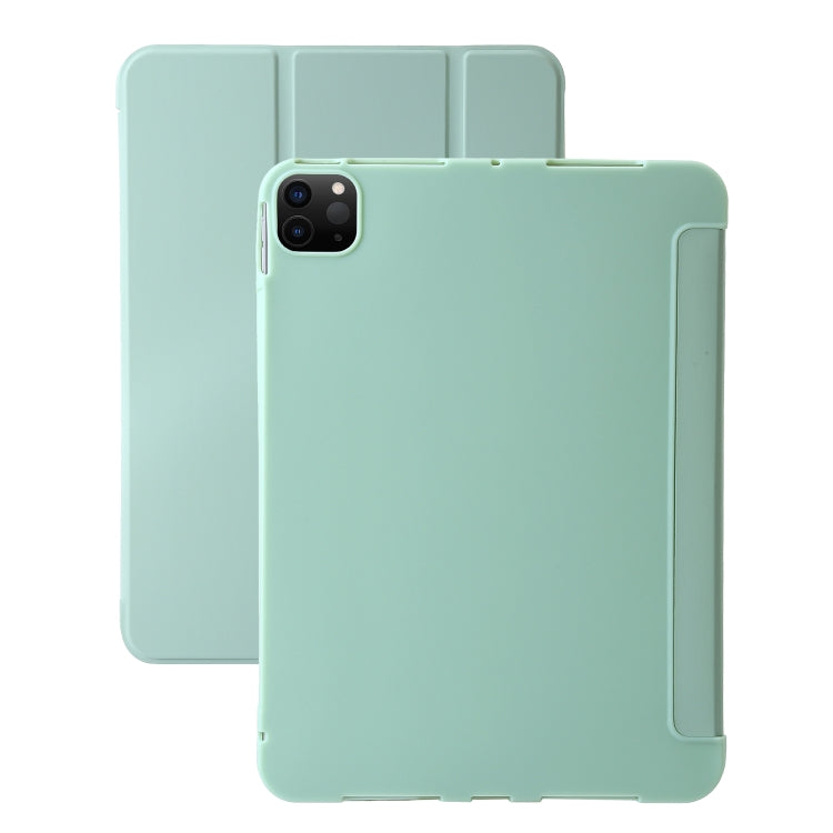 For iPad Pro 13 2024 Three-fold Holder Flip Tablet Leather Case(Mint Green) - iPad Pro 13 2024 Cases by buy2fix | Online Shopping UK | buy2fix