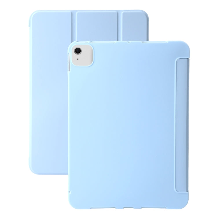 For iPad Air 11 2024 Three-fold Holder Flip Tablet Leather Case(Sky Blue) - iPad Air 11 2024 Cases by buy2fix | Online Shopping UK | buy2fix