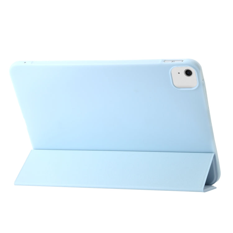 For iPad Air 11 2024 Three-fold Holder Flip Tablet Leather Case(Sky Blue) - iPad Air 11 2024 Cases by buy2fix | Online Shopping UK | buy2fix